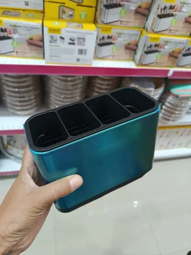 Porta Talher Inox Suporte Com Escorredor Cozinha Pia