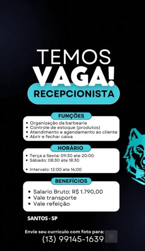 Vaga - Recepção(Santos)