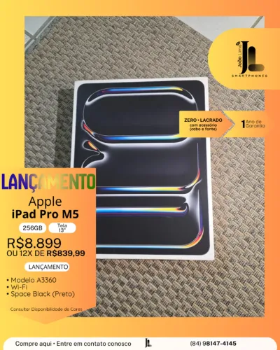 IPAD PRO M5, 256GB, TELA 13?, LACRADO, EXCLUSIVO!