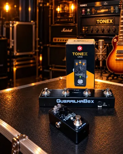 PEDALEIRA GUITARRA TONEX ONE E GUERILHA BOX T-4 