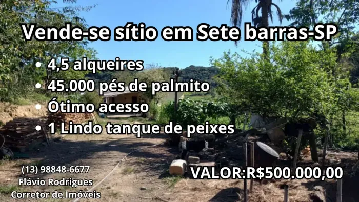 Imóvel para venda tem 100000 metros quadrados com 1 quarto em Centro - Sete Barras - SP