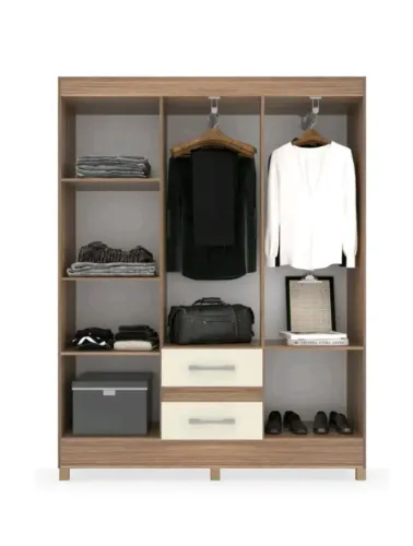 guarda roupas 6 portas com prateleiras