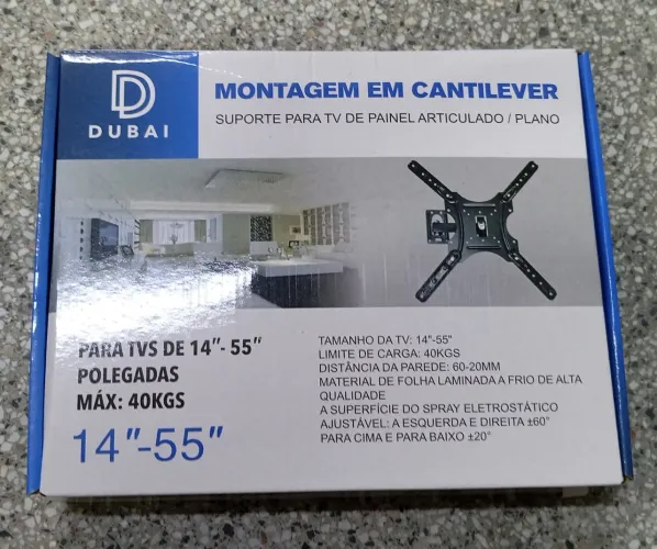 SUPORTE PARA TV MODELO PAINEL E PAREDE ARTICULADO DE 14 A 55 POLEGADAS