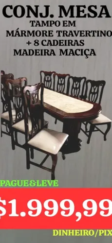 DESAPEGO! CONJ. MESA EM MADEIRA, LEIAM: