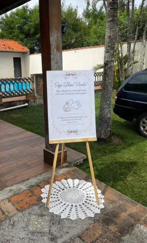 Cavalete + Painel Pvc - Recepção Chá Revelação