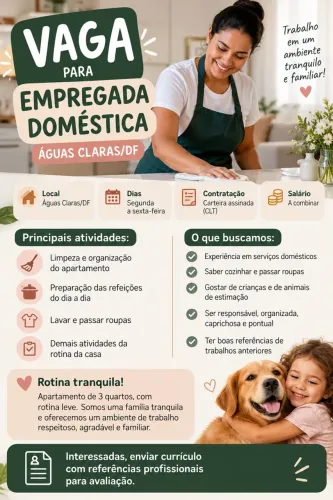 Contrata-se empregada doméstica CLT
