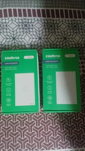 Kit 2 Interruptores Touch Wi-Fi Intelbras EIW 1001 Smart Branco
