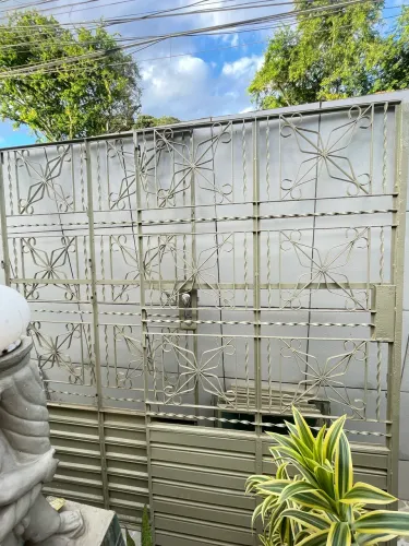 Porta de ferro com janelas