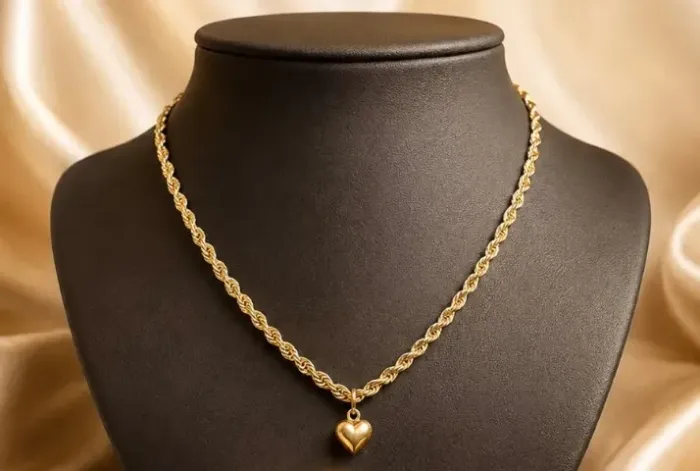Conjunto Trancelim e Coração em Ouro 18k 750