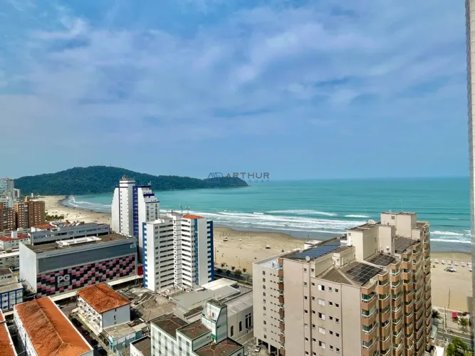 Apartamento a venda em Praia Grande com 2 dormitórios, vista mar livre e 2 vagas