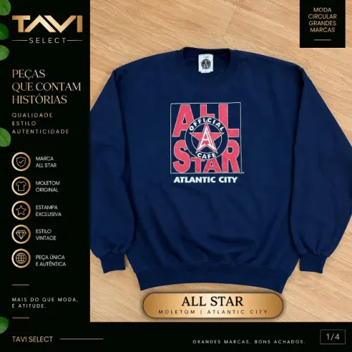 Moletom Vintage All Star Official Cafe Atlantic City