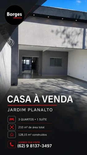 CASA JARDIM PLANALTO ALTO PADRÃO 3 QUARTOS SUITE PORCELANATO VARANDA QUINTAL OPORTUNIDADE 