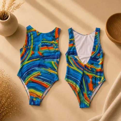 Body estampado com decote nas costas