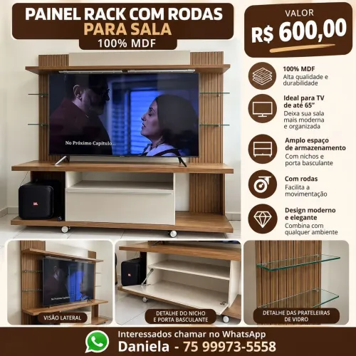 Painel Rack de rodinhas