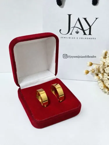 Aliança Lisa 6mm banhada a ouro 18k