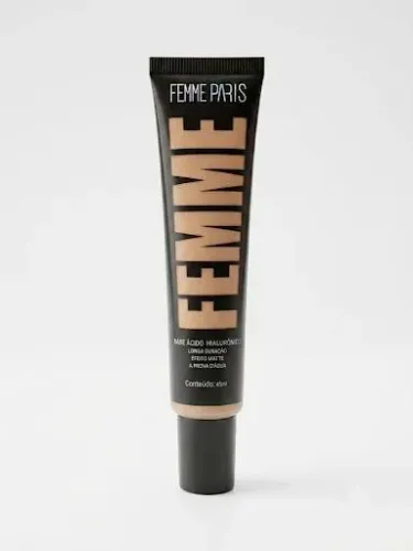 Base Líquida Femme Paris Maquiagem Alta Cobertura Acabamento Natural