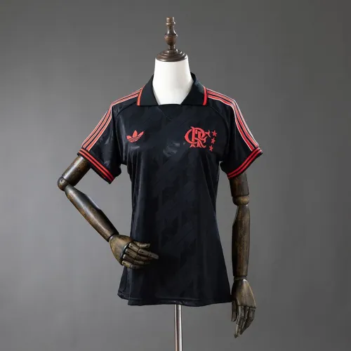 Camisa Flamengo Lifestyler 25/26 Feminina Preta Polo