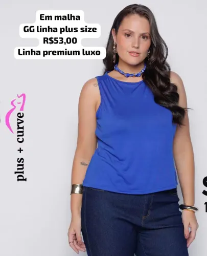 Blusa feminina plus size linha premium luxo em malha conforto e qualidade 