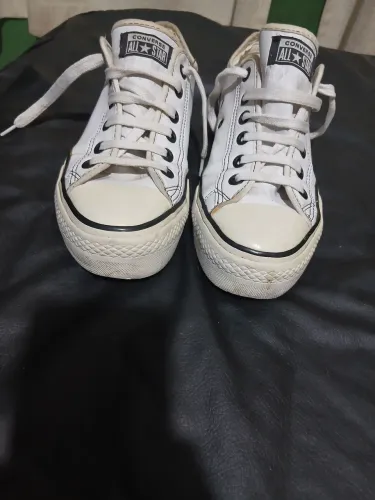Tênis Converse All Star Plataforma Couro Branco - Original ótimo estado 