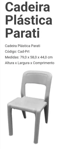  Cadeira Plastico Resistente Marfinite Parati Suporta 136 Kg