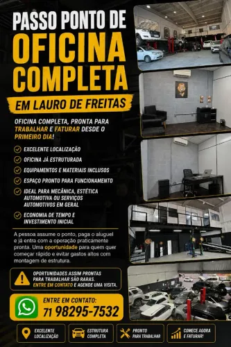 PASSO PONTO DE OFICINA COMPLETA - OPORTUNIDADE ÚNICA EM LAURO DE FREITAS