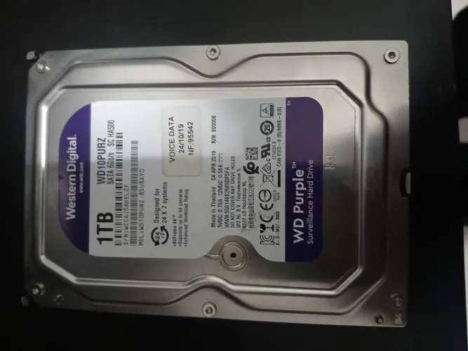 HD WD Purple 1000GB 1TB PC Desktop 100% saudável