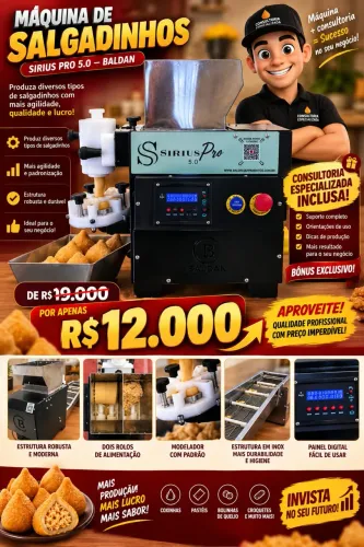 Produza 5mil salgadinhos por hora