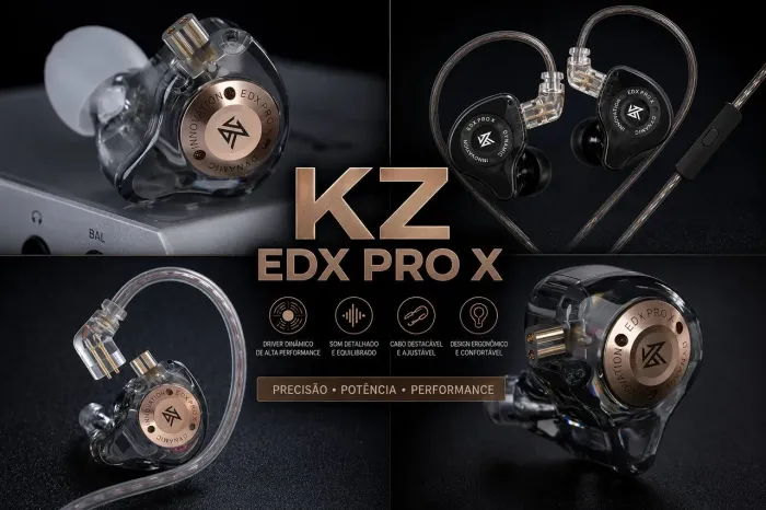 Fone KZ EDX PRO X com Microfone