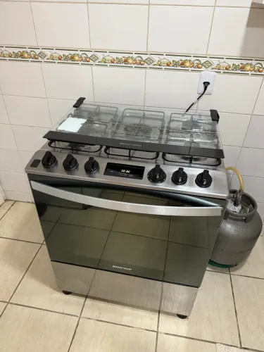 Fogão Brastemp 5 Bocas Inox BFS5PCRUNA00 - Timer Digital - Excelente Estado