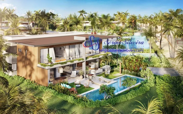 Casa em condomínio Ocean Garden frente mar no Porto das Dunas com 4 suítes