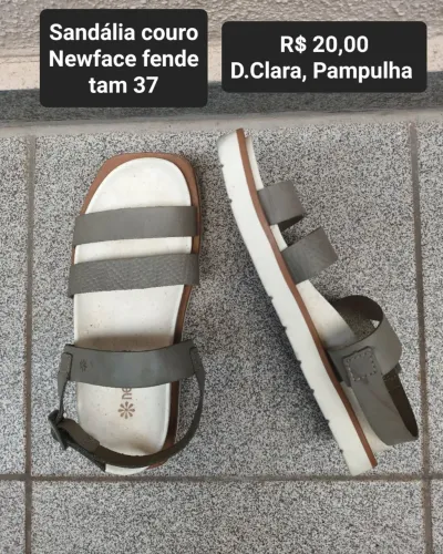 Sandália couro cor fende 37