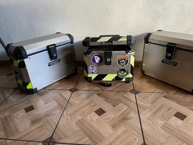 BAÚS DE ALUMÍNIO RONCAR (Kit 3) + Suporte TIGER