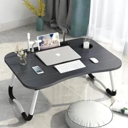 Mesa portátil P/ notebook dobrável com suporte copo