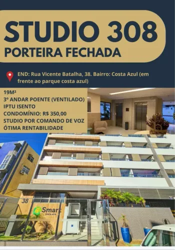 STUDIO INTELIGENTE NO SMART COSTA AZUL | PORTEIRA FECHADA
