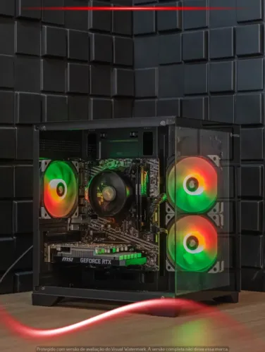 Pc Gamer Ryzen 5 5600, RTX 3050 6GB, 16GB, SSD 512GB, Fonte 500W, Gabinete Aquário