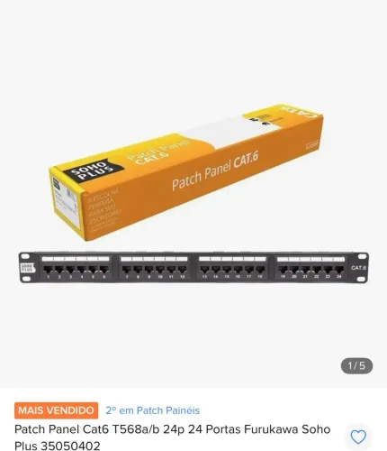 Patch panel Cat6 24 portas soho plus
