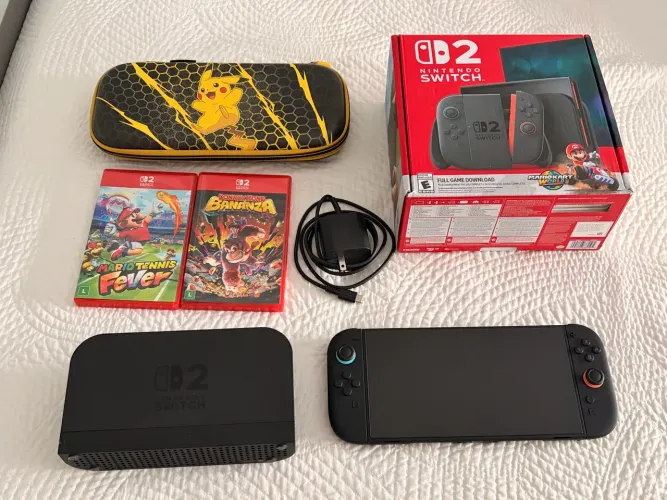 NINTENDO SWITCH 2 + JOGOS E CASE