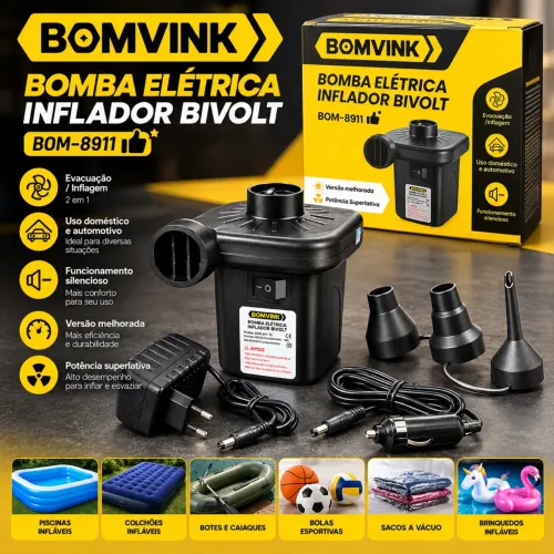 Bomba elétrica inflador Bivolt