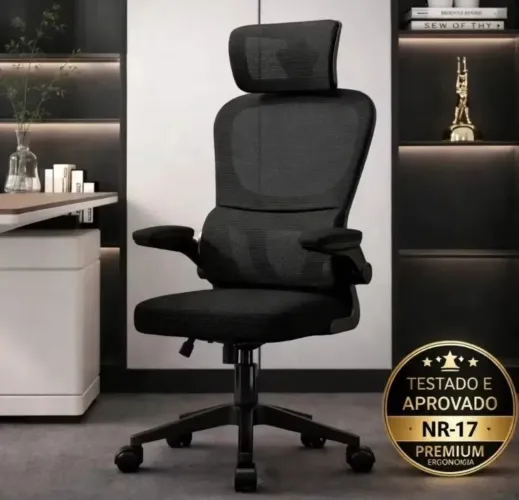 Cadeira de Escritório Ergonômica Preta- LARUNO