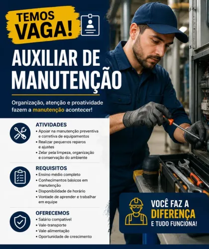 Vaga de Auxiliar de Manutenção