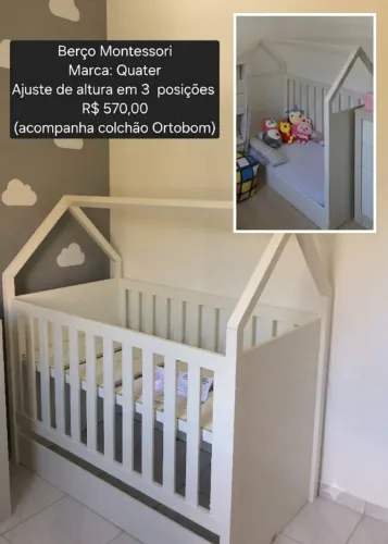 Berço Quater/Montessori - Pronto para Uso: Desapego de Mudança