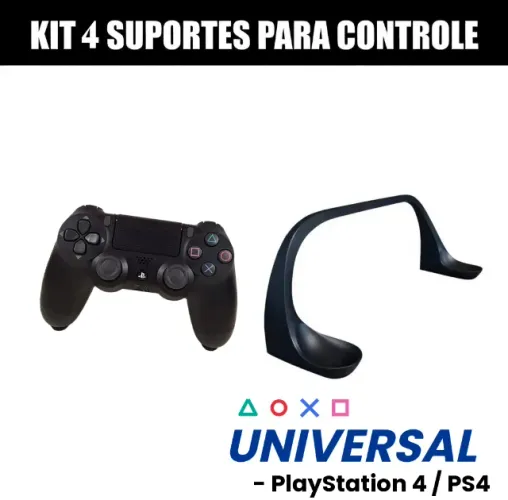 Kit 4 Suportes para Controle PS4 Universal - Suporte Joystick Playstation 4 Setup Gamer