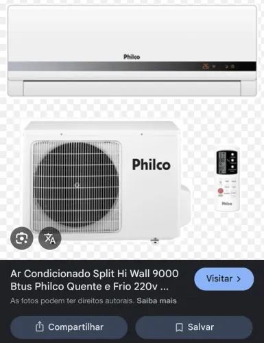Ar-condicionado Split Philco 9000 BTUs Quente/Frio - 220V (Negociável)