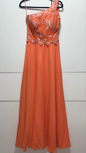 Vestido de festa longo coral- perfeito estado