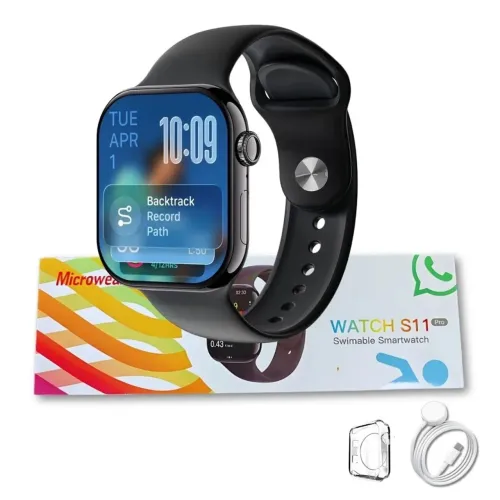 Smartwatch Microwear S11 Pró Serie11 47mm Amoled Nfc Gps WhatsApp