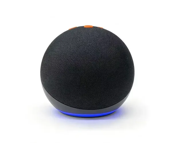 Caixa de Som Bluetooth ALEXA - Design Estilo Echo Dot, Som Forte e LED RGB 