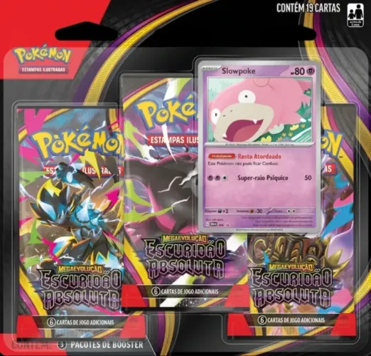 Pokemon Blister Triplo ME05 Escuridão Absoluta Slowpoke Copag
