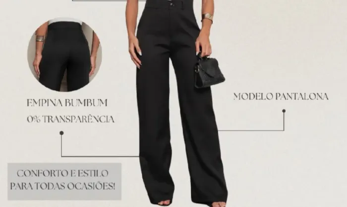 Calça Social Feminina Alfaiataria - Plus Size