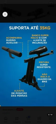 Cadeirinha Infantil frontal Bike