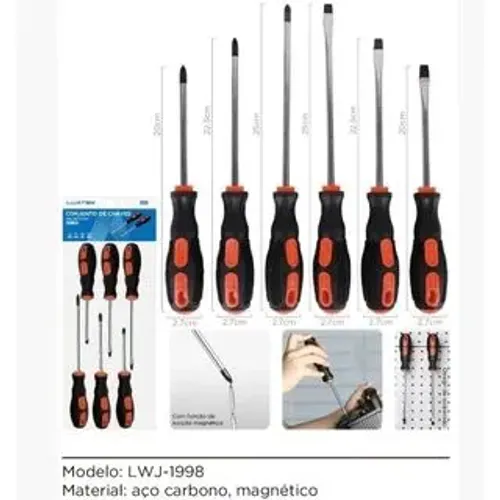 Chave fenda ou philips ponta magnética 